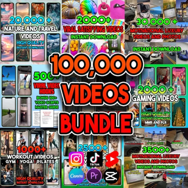 100K Viral Reels & Shorts Video Bundle for Social Media Creators