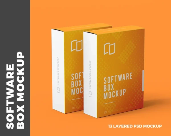 Realistic Software Box Mockup Bundle – 10 PSD Files for Designers