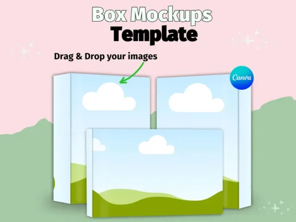 Box Mockup Canva Templates for Packaging and Software Branding