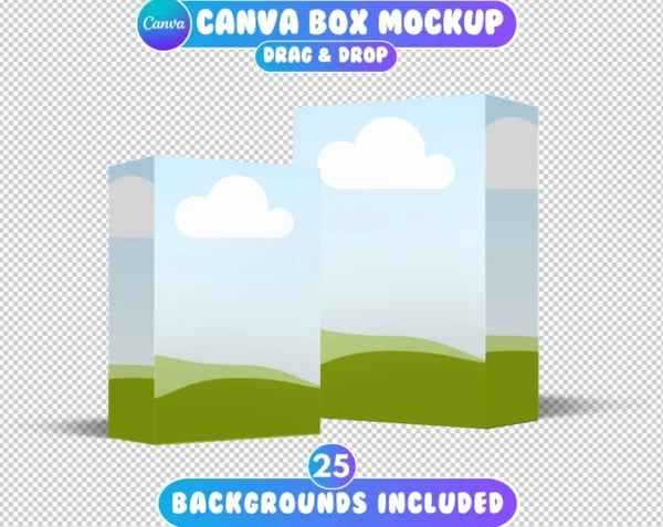 Canva Software Box Mockup Templates Bundle – Drag & Drop Editable