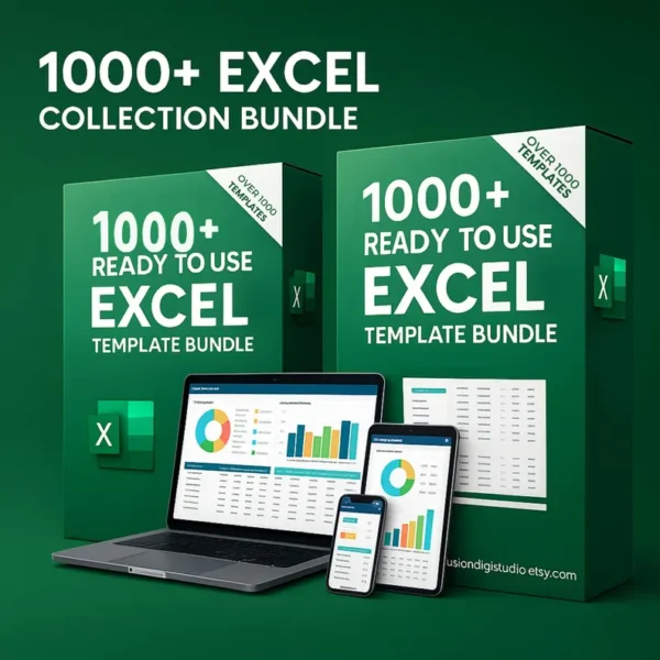 1000+ Excel Spreadsheet Templates Bundle | Business, Finance, Data Analysis & Planner Tools (PLR)