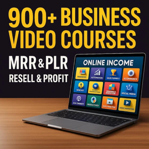 900+ Business Video Courses Bundle with PLR & MRR | Learn & Resell Digital Marketing, Dropshipping & More