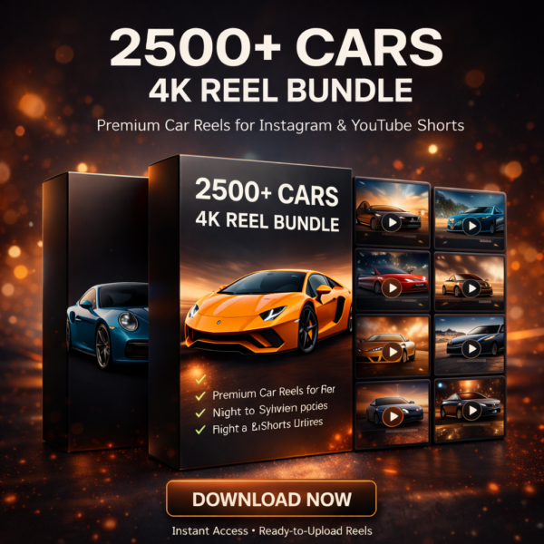 2500+ 4K Luxury & Supercar Reels Bundle for Instagram & Shorts