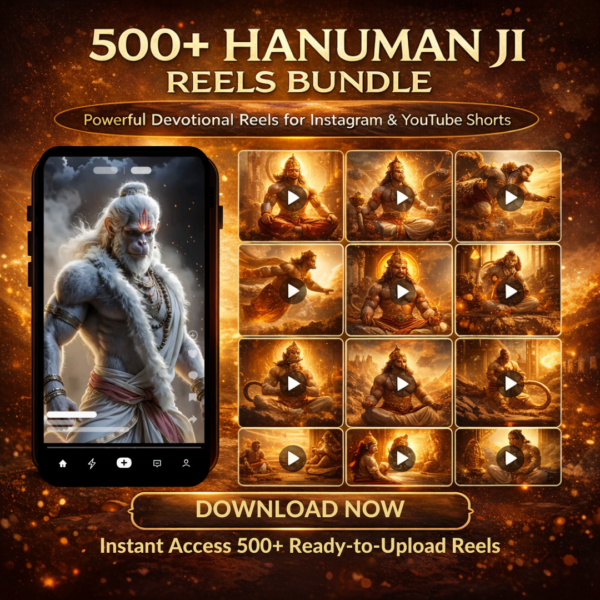 500+ Hanuman Ji Devotional Reels Bundle for Instagram & YouTube Shorts