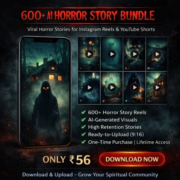 600+ AI Horror Story Reels Bundle for Viral Shorts