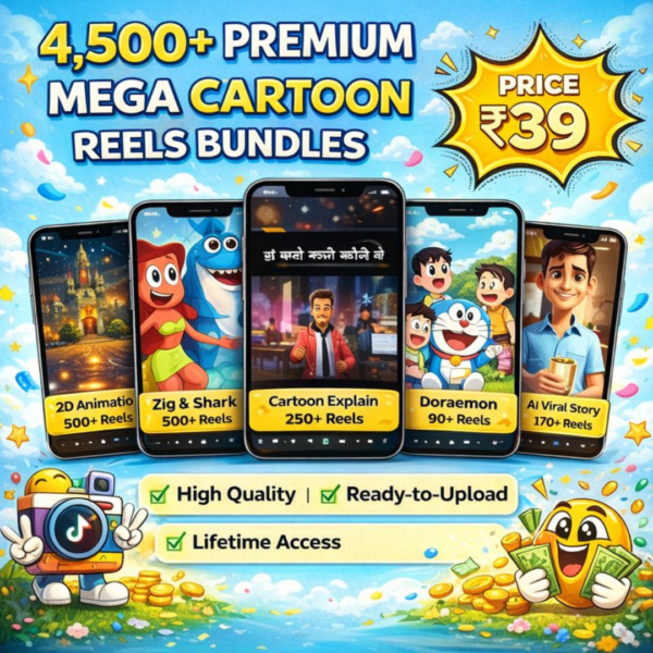 4500+ Viral Cartoon Reels Bundle for Social Media Growth
