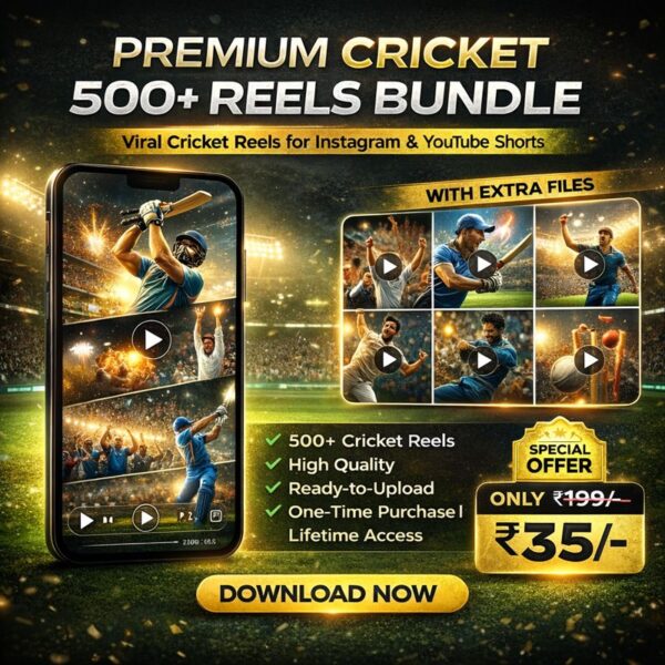 500+ Cricket Reels Bundle for Instagram & YouTube Shorts