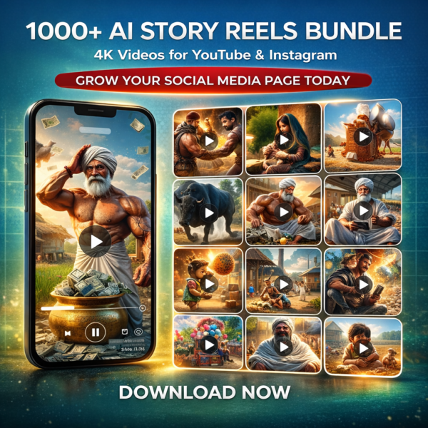 1000+ AI Story Reels Pack for Instagram & YouTube Shorts